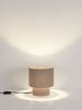 Lampka stołowa nocna lniana abażurowa brązowa minimalistyczna uniwersalna dekoracyjna Luces Exclusivas
